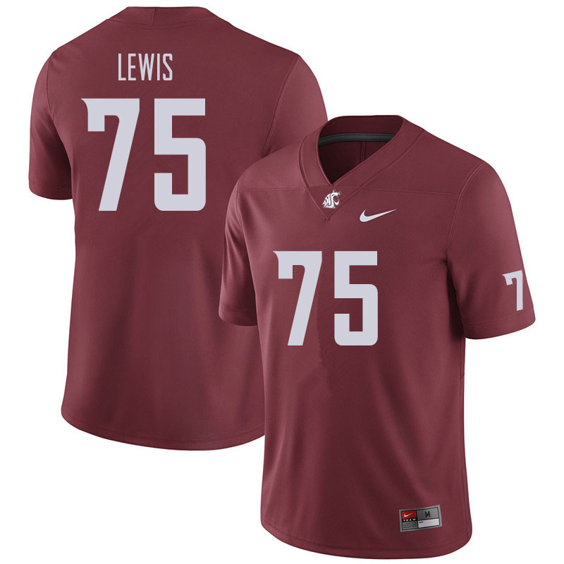 Men #75 Dylan Lewis Washington State Cougars Football Jerseys Sale-Crimson